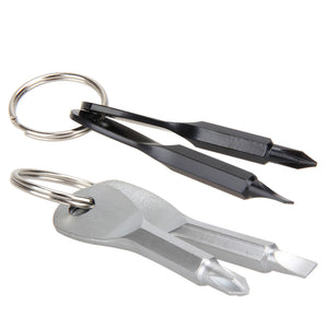 2Pcs Stainless Steel Multi Tools Key Ring EDC