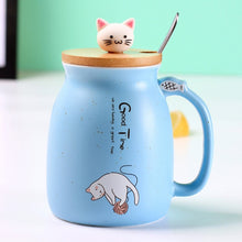 Load image into Gallery viewer, Color Cat heat-resistant Mug cartoon with lid